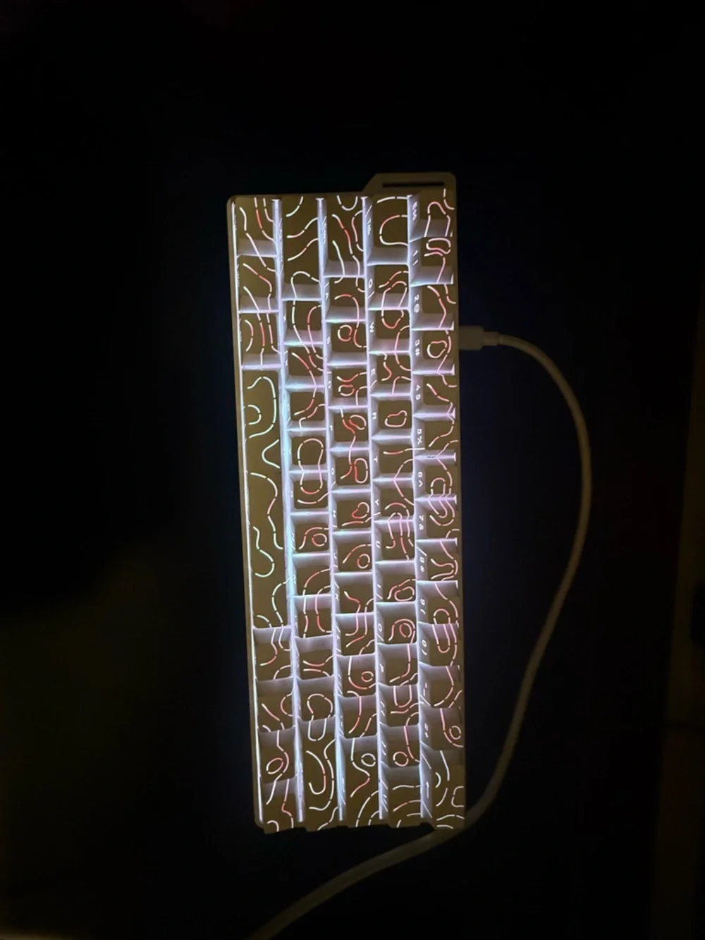 White Compact Mechanical Keyboard with Multicolor Backlight